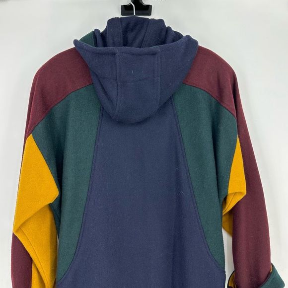 Vintage Braetan Multi Colour Duffel Coat Wool Hoodie Jacket S Preppy Academia - Picture 8 of 13